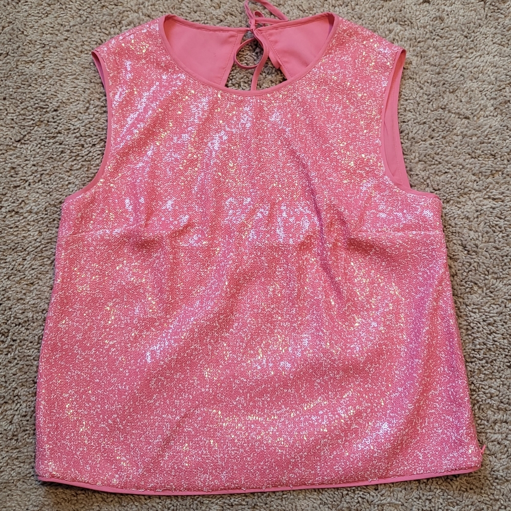 Rachel Roy Pink Sequin Top, M